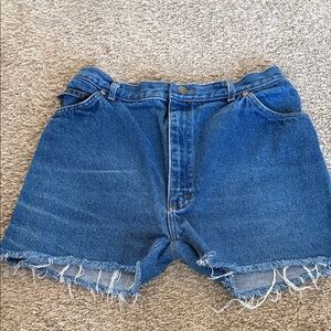 Lee Blue Jean Shorts with Frayed Hem